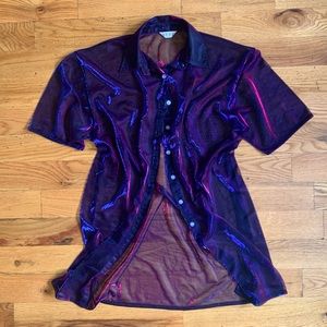 Holographic Iridescent Laser Summer Shirt Jacket